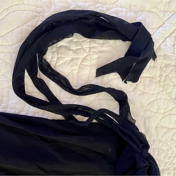 Motherhood Maternity Black Tulle Midi Faux Wrap Skirt All Over Stretch - Picture 6 of 6